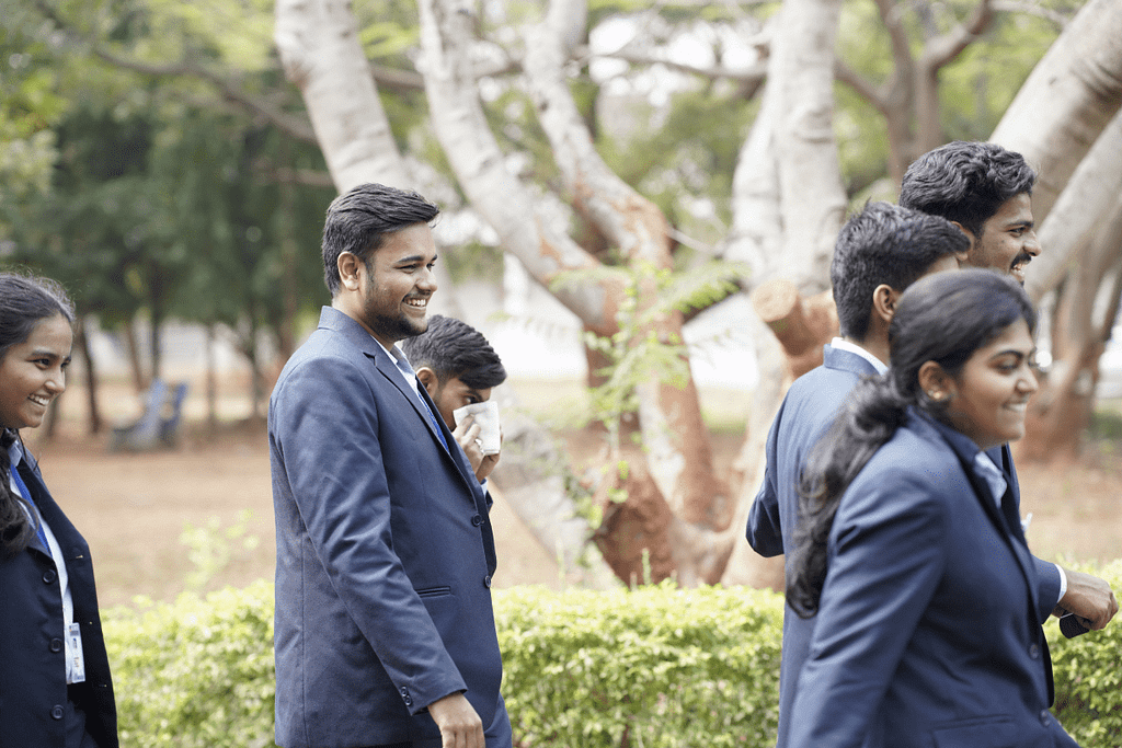 students walking